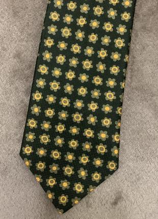Краватка англія натуральний шовк, колір сірий із квітковим фрактальним принтом4 фото