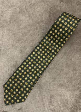 Краватка англія натуральний шовк, колір сірий із квітковим фрактальним принтом2 фото
