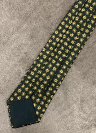 Краватка англія натуральний шовк, колір сірий із квітковим фрактальним принтом3 фото