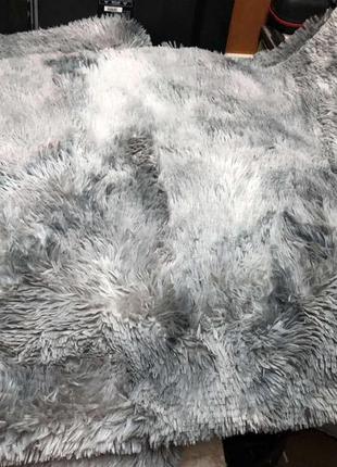 Килим травка світо сірий сірий пухнастий приємний на дотик 150х200 см
