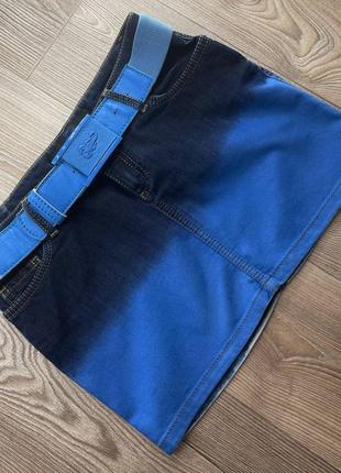 Шикарная джинсовая мини юбка8 фото