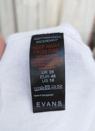 Белые укороченные брюки батал  evans лен10 фото