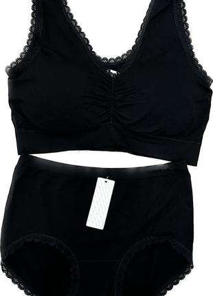 Жіночий комплект топ та трусики lavolle 8816 d black