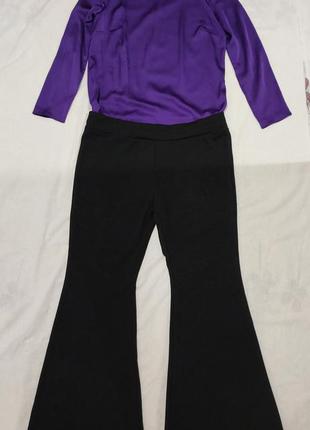 Расклешенные женские брюки-колокол 54-56 размера5 фото