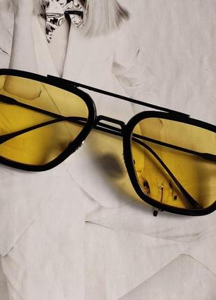 Солнцезащитные очки тони старка серый в серебре4 фото