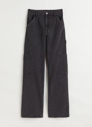 Брюки карго брюки джинсы с накладными карманами h&m