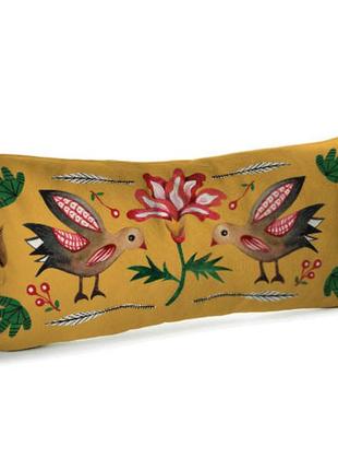 Подушка диванна оксамитова птицы 50x24 см (52bp_23m003)