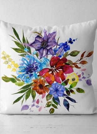 Подушка декоративная soft яркий краски цветов 45x45 см (45pst_23m071)