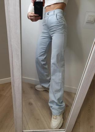 Шикарные стильные джинсы палаццо широкие брюки брюки с высокой посадкой bershka