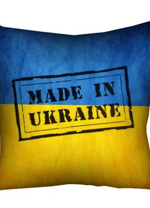 Подушка габардинова з принтом made in ukraine 30x30 (3p_ukr048)