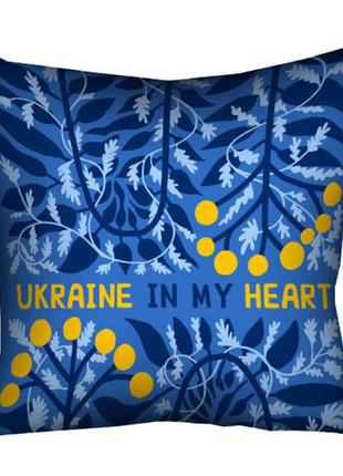 Подушка габардинова з принтом ukraine in my heart 40x40 (4p_22s003)