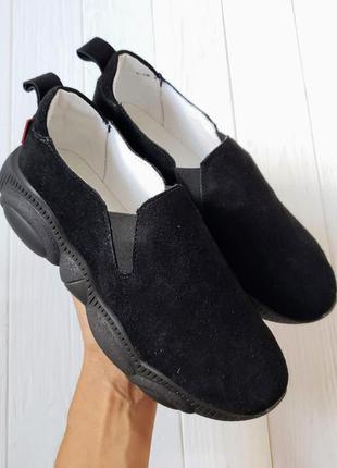 Замшеві сліпони мокасини жіночі slip-on ted2