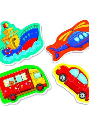 Детские пазлы baby puzzle "транспорт" vladi toys vt1106-96 пазлы для малышей