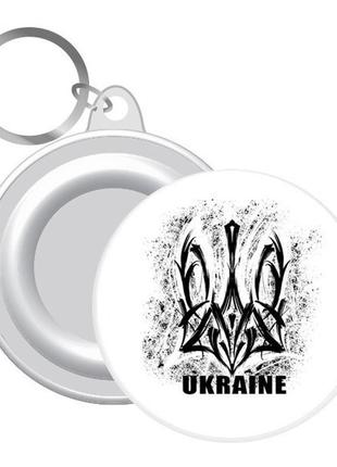 Брелок  герб украины черный !58 мм ukr330