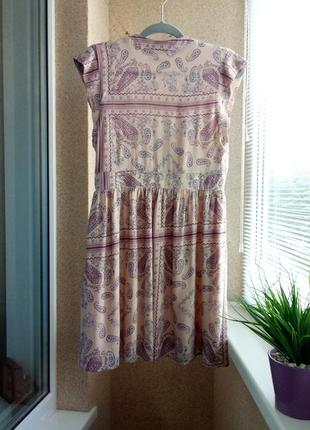 Красивое летнее нежное платье mango из натуральной ткани5 фото