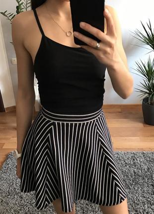 Юбка синяя в классную полосочку divided by h&m спідниця