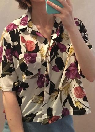 Невероятная цветочная блуза актуального кроя topshop