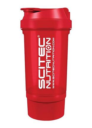 Шейкер scitec 2-х компонентный 500 мл - красный