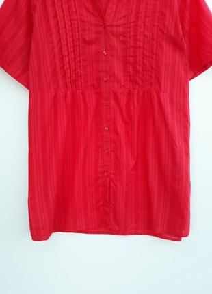 Червона блузка з коротким рукавом блуза великий розмір блуза з натури тканини3 фото