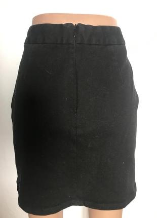 Черная джинсовая с вишенкой юбка 10 размера5 фото
