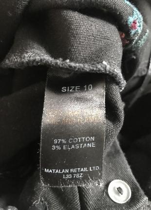 Черная джинсовая с вишенкой юбка 10 размера7 фото