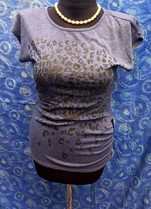 Футболка серо-синяя 44-46