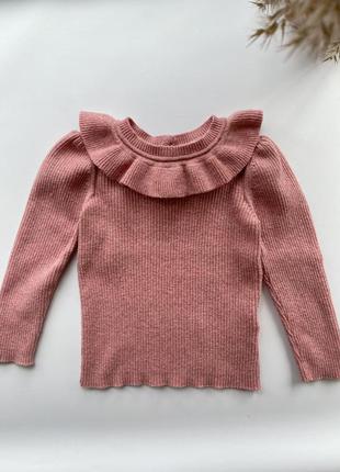 Кофтинка з рюшами в рубчик
