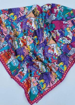 Стильна шовкова хустка/шаль/платок 🤍