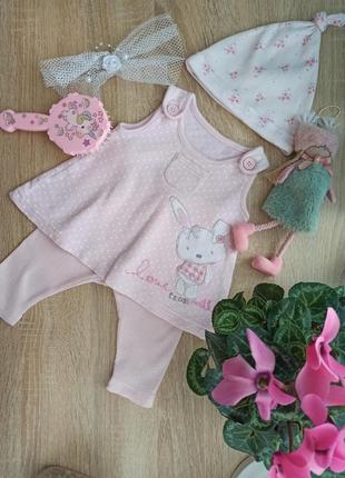 💗комплект на дівчинку штани сукня шапочка💗