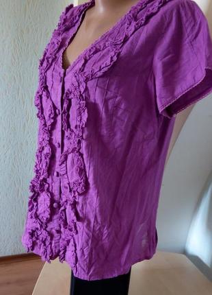 Сиреневая тонкая блуза2 фото