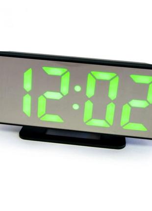 Часы настольные электронные с будильником и термометром (зеркальные) - топ продаж!