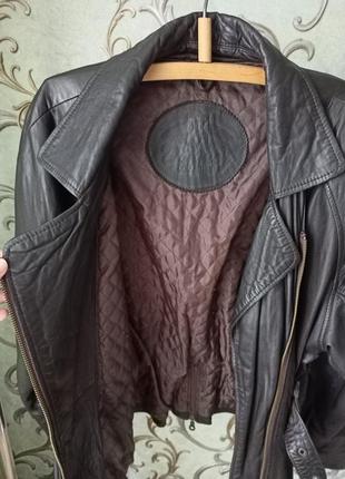 Женская винтажная кожаная байкерская косуха3 фото
