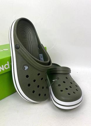 Чоловічі крокси сабо crocs crocband army green топ продажів