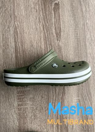 Кроксы крокбэнд мужские и женские хаки, crocband military green3 фото