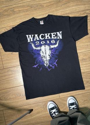 Мерч футболка wacken 2016 iron maiden  з черепом ghotic new rock woa whitesnaike