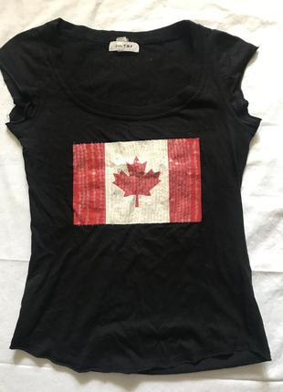 Футболка с флагом канады из пайеток zara