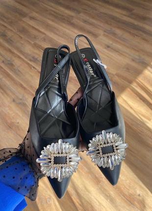 Туфли босоножки на маленьком каблуке устойчивом с камнями стразами зара zara10 фото