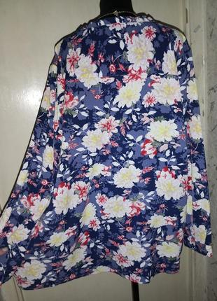 Стрейч,красивая блузка в цветочный принт,большого размера,bexleys woman5 фото