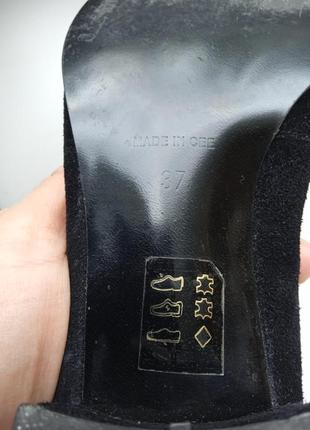 Черные замшевые туфли с острым носком sanmarina 37р.7 фото
