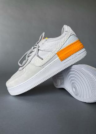 Кроссовки nike air force 1 shadow grey orange6 фото