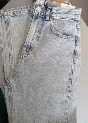 Базовые голубые джинсы mom fit для высоких pull & bear -34t, 36t, 38t, 407 фото