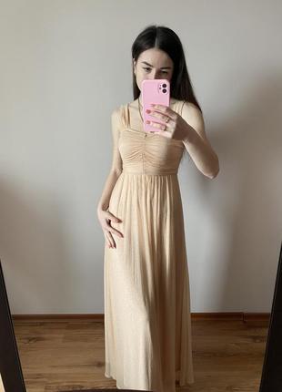 Шикарное длинное вечернее платье h&amp;m xs
