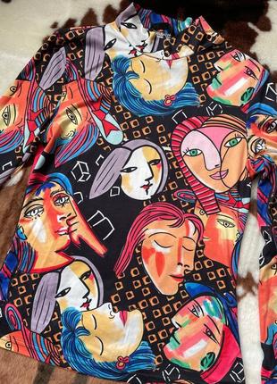 Гольф яркий, водолазка стильная, сочный принт zara7 фото