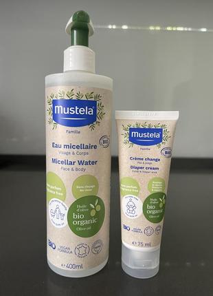 Міцелярна вода для дітей  mustela  400 мл  і крем під підгузок1 фото