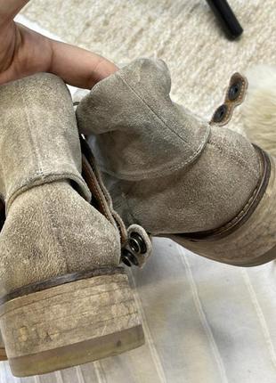 Ботинки демисезонные на низком каблуке, замшевые, натуральная замша6 фото