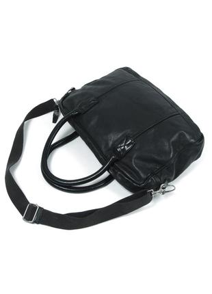 Черная кожаная сумка среднего размера hugo boss3 фото