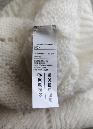 Ажурный свитер оверсайз молочного цвета и пуговицами на спине от benetton6 фото