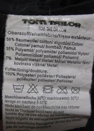 Бавовна58% закрита чорна куртка піджак вітровка tom tailor  км1631 довгий рукав8 фото