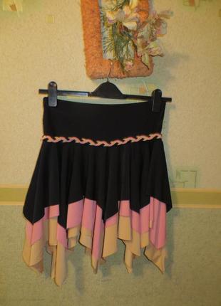 Трехярусная  эффектная ,винтажная юбка.2 фото