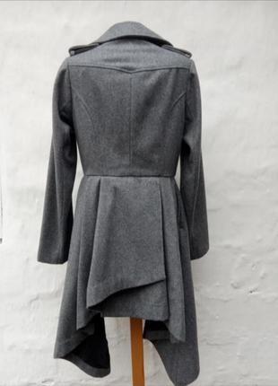 Стильное интересное шерстяное серое пальто трапеция new look 🖤7 фото